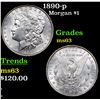 Image 1 : 1890-p Morgan Dollar $1 Grades Select Unc