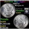 Image 1 : ***Auction Highlight*** 1882-o Morgan Dollar $1 Graded Choice+ Unc By USCG