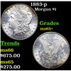 Image 1 : 1883-p Morgan Dollar $1 Grades GEM+ Unc