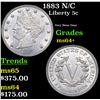 Image 1 : 1883 N/C Liberty Nickel 5c Grades Choice+ Unc