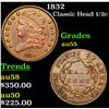 1832 Classic Head half cent 1/2c Grades Choice AU