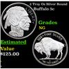 2 Troy Oz Silver Round Buffalo Nickel 5c Grades NG