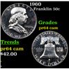 Image 1 : Proof 1960 Franklin Half Dollar 50c Grades Choice Proof Cameo