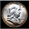 Image 2 : 1952-p Franklin Half Dollar 50c Grades Choice Unc