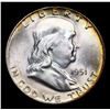 Image 2 : 1951-d Franklin Half Dollar 50c Grades Choice Unc+ FBL