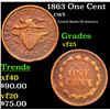 Image 1 : 1863 One Cent Civil War Token 1c Grades vf+