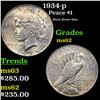 Image 1 : 1934-p Peace Dollar $1 Grades Select Unc