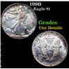1990 Silver Eagle Dollar $1 Grades Unc Details