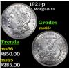 Image 1 : 1921-p Morgan Dollar $1 Grades GEM+ Unc