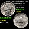 Image 1 : 1982-p Jefferson Nickel Major Mint Error 5c Grades GEM Unc