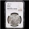 Image 2 : NGC 1887-p Morgan Dollar $1 Graded ms63 By NGC