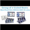 Image 1 : Group of 2 United States Mint Proof Sets 2004-2005 22 coins.