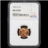 Image 2 : NGC 1957-d Lincoln Cent 1c Graded ms65 rd By NGC