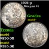 Image 1 : 1921-p Morgan Dollar $1 Grades GEM+ Unc