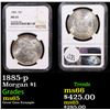 Image 1 : NGC 1885-p Morgan Dollar $1 Graded ms65 By NGC
