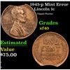 Image 1 : 1945-p Lincoln Cent Mint Error 1c Grades xf