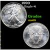 1990 Silver Eagle Dollar $1 Grades GEM+++ Unc