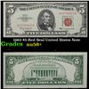 1963 $5 Red Seal United States Note Grades Choice AU/BU Slider+