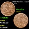 1863 Wilson's Medal Civil War Token 1c Grades Select AU