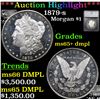***Auction Highlight*** 1879-s Morgan Dollar $1 Graded ms65+ dmpl By SEGS (fc)
