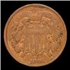 Image 2 : 1866 Two Cent Piece 2c Grades vf++
