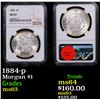 Image 1 : NGC 1884-p Morgan Dollar $1 Graded ms63 By NGC
