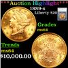 ***Auction Highlight*** 1889-s Gold Liberty Double Eagle $20 Graded ms64 By SEGS (fc)