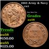 1863 Army & Navy Civil War Token 1c Grades Choice AU/BU Slider