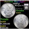 ***Auction Highlight*** 1890-p Morgan Dollar $1 Graded ms64+ By SEGS (fc)