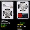 Image 1 : NGC 1885-o Morgan Dollar $1 Graded ms63 By NGC