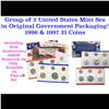 Image 1 : Group of 2 United States Mint Set in Original Government Packaging! From 1996-1997 with 21 Coins Ins