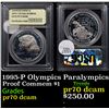 Image 1 : Proof 1995-P Olympics Paralympics Modern Commem Dollar $1 Graded pr70 dcam By USCG