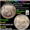 Image 1 : ***Auction Highlight*** NGC 1921-p Peace Dollar Near TOP POP! $1 Graded ms66 By NGC (fc)