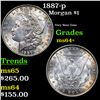 Image 1 : 1887-p Morgan Dollar $1 Grades Choice+ Unc