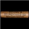 Image 4 : Mixed small cents 1c orig shotgun roll, 1917-d Wheat Cent, 1890 Indian Cent other end, Brinks Wrappe