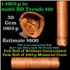 Image 1 : Shotgun Lincoln 1c roll, 1963-p 50 pcs Philadelphia National Bank Wrapper