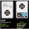 Image 1 : Proof NGC 1950 Jefferson Nickel 5c Graded pr66 cam By NGC