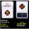 Image 1 : NGC 1954-p Lincoln Cent 1c Graded ms65 rd By NGC