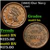 Image 1 : (1863) Our Navy Civil War Token 1c Grades Select Unc BN