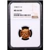 Image 2 : NGC 1940-d Lincoln Cent 1c Graded ms66 rd By NGC