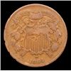 Image 2 : 1864 Large Motto Two Cent Piece 2c Grades vf+