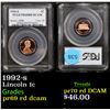 Image 1 : Proof PCGS 1992-s Lincoln Cent 1c Graded pr69 rd dcam By PCGS
