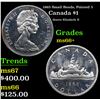 1965 Small Beads, Pointed 5 Canada Dollar $1 Grades GEM++ Unc