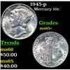 Image 1 : 1945-p Mercury Dime 10c Grades GEM+ Unc