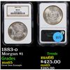 Image 1 : NGC 1883-o Morgan Dollar $1 Graded ms65 By NGC