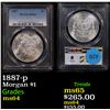 Image 1 : PCGS 1887-p Morgan Dollar $1 Graded ms64 By PCGS