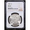 Image 2 : NGC 1898-p Morgan Dollar $1 Graded ms63 By NGC