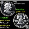 Image 1 : Proof 1953 Franklin Half Dollar 50c Grades GEM++ Proof Cameo