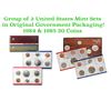 Image 1 : Group of 2 United States Mint Set in Original Government Packaging! From 1984-1985 with 20 Coins Ins