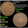 1833 Robinson's Jones & Co Hard Times Token HT-152 1c Grades vf+